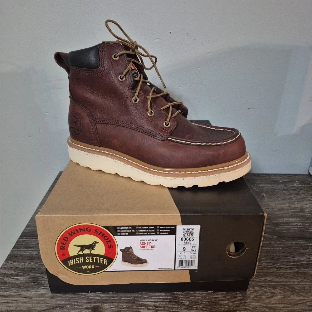Irish Setter 83605 Ashby Men's Size 9  E2 Boots Soft Toe Electrical Hazard New